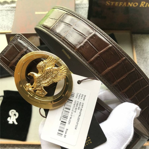 DÂY LƯNG STEFANO RICCI CROCODILE LEATHER DA CÁ SẤU Belt Khóa vàng