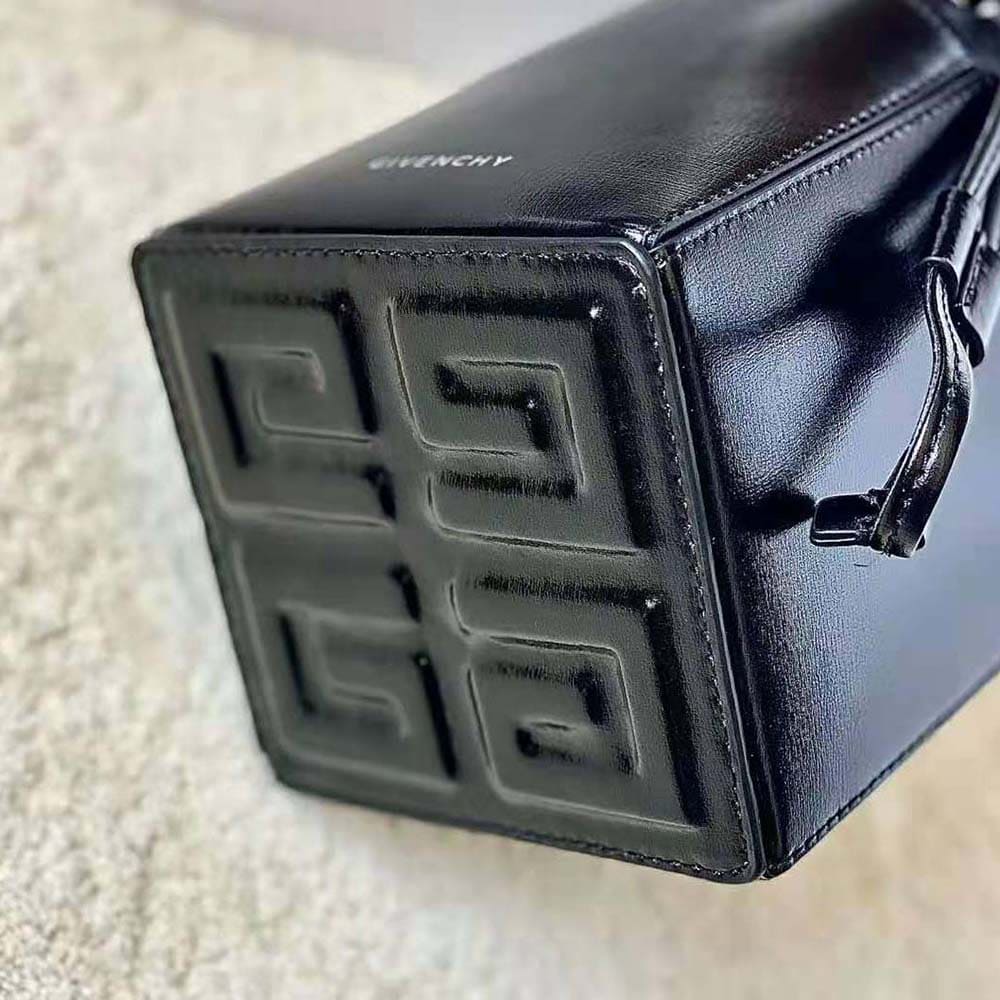 TÚI Givenchy Women Mini Cut Out Bucket Bag in Box Leather-Black