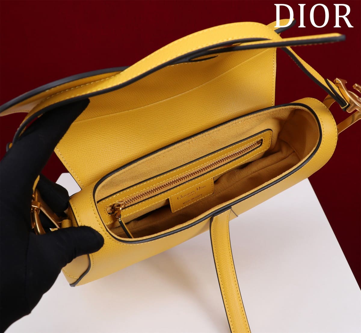 TÚI Dior Women Saddle bag in Calfskin-Yellow Top Quality