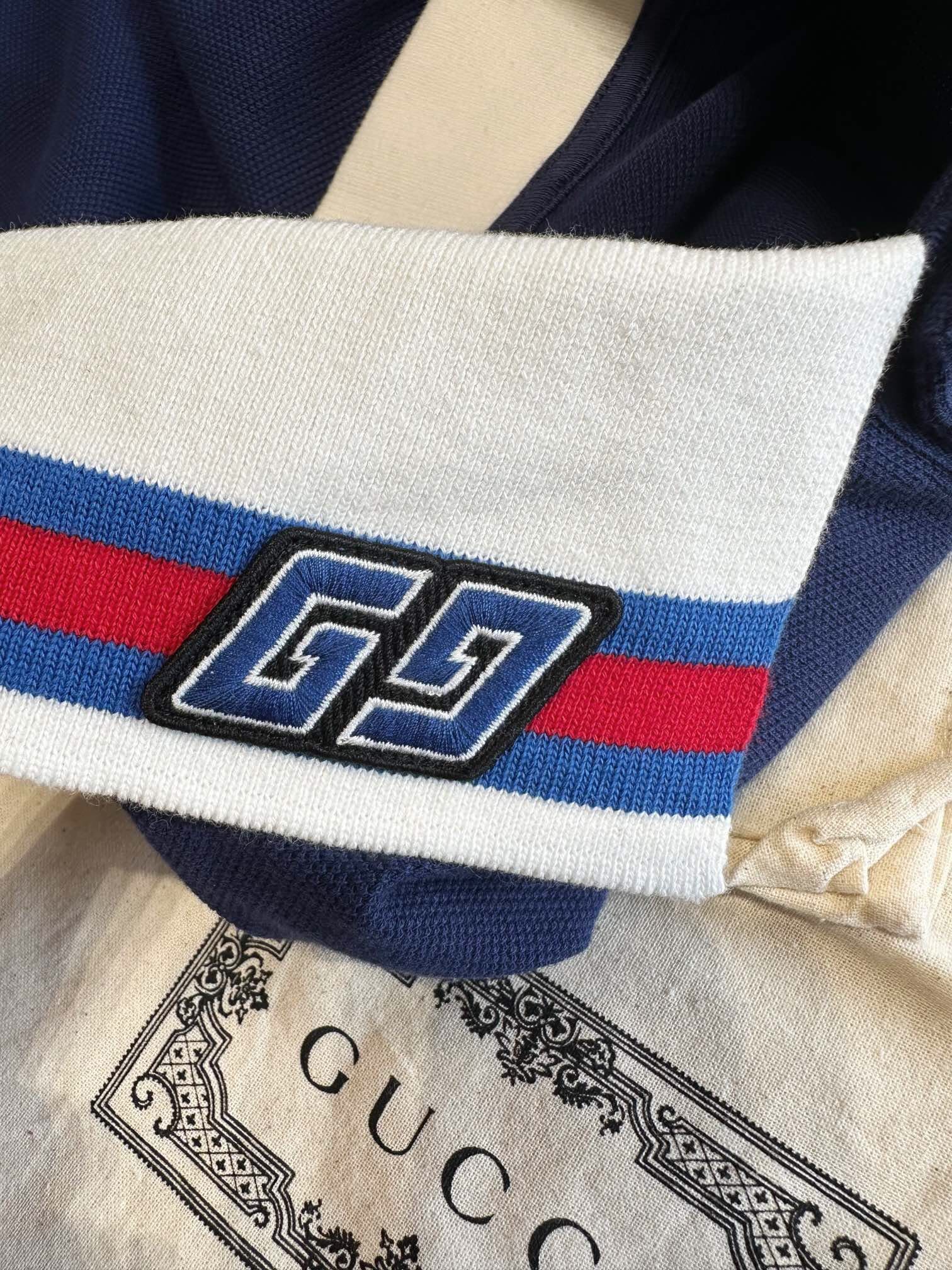 ÁO GUCCI GG POLO SHIRT MÀU XANH ĐẬM UNISEX