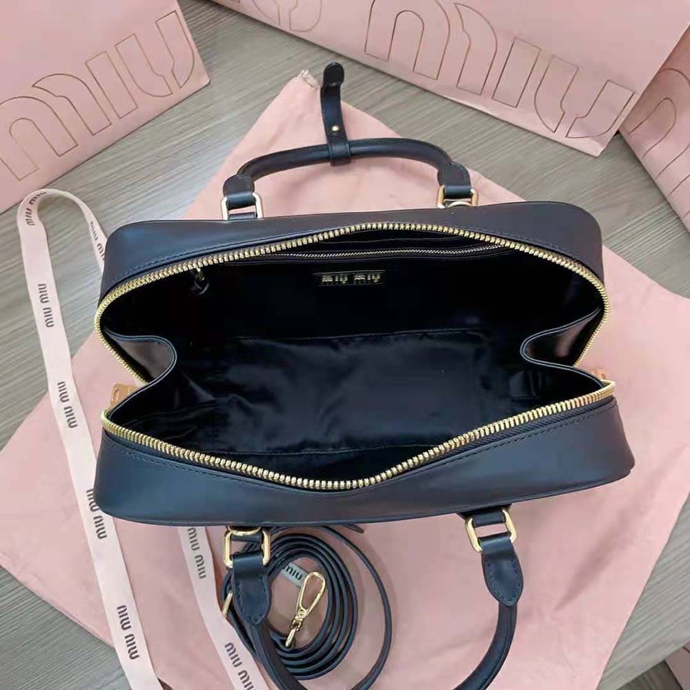 TÚI Miu Miu Women Arcadie Leather Bag-Black