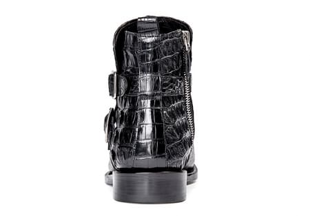 Giày Boots có dây kéo và khóa mắt cá chân da sừng da cá sấu