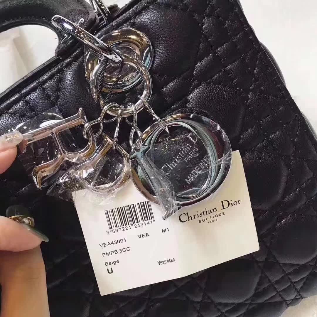 TÚI Dior Big Lady Dior Bag in Cannage Lambskin-Black