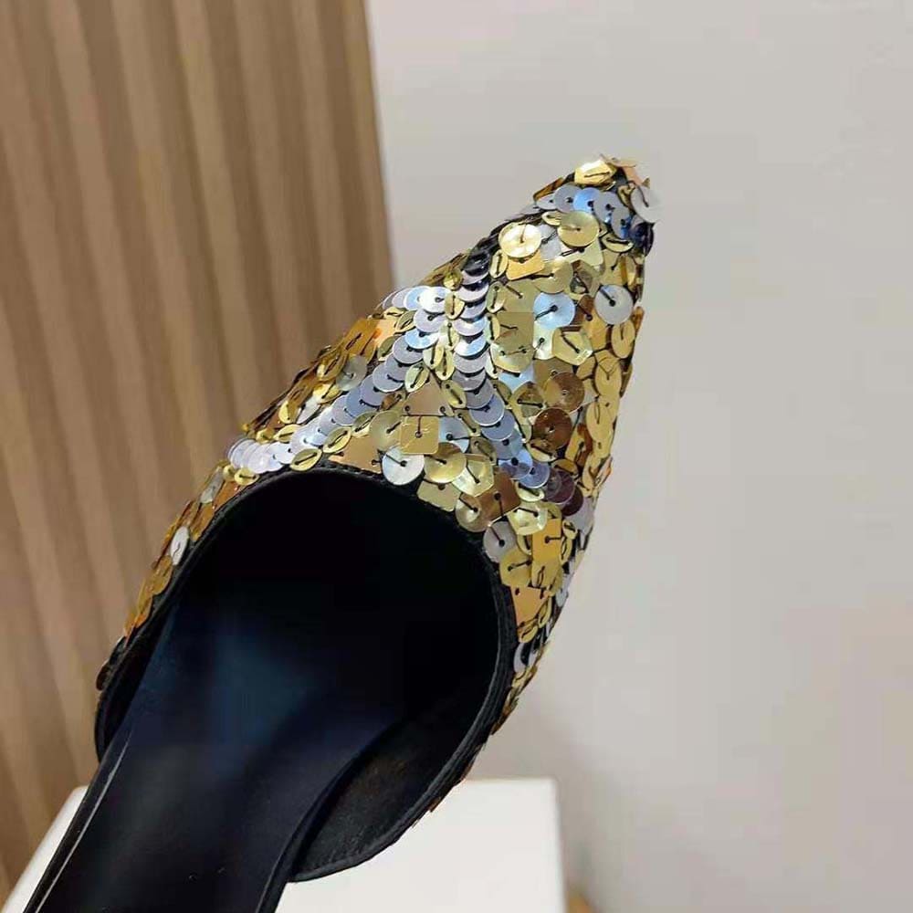 GIÀY Celine Women Kitten in Embroidered Calfskin & Calfskin
