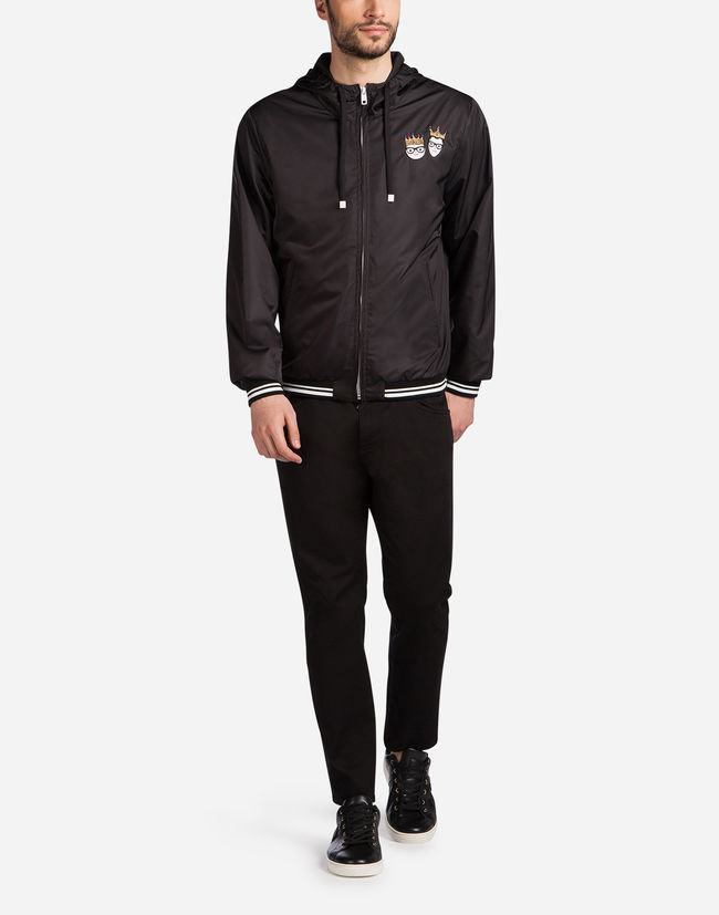 ÁO DG FAMILY NYLON BOMBER JACKET WITH DESIGNER PATCHES