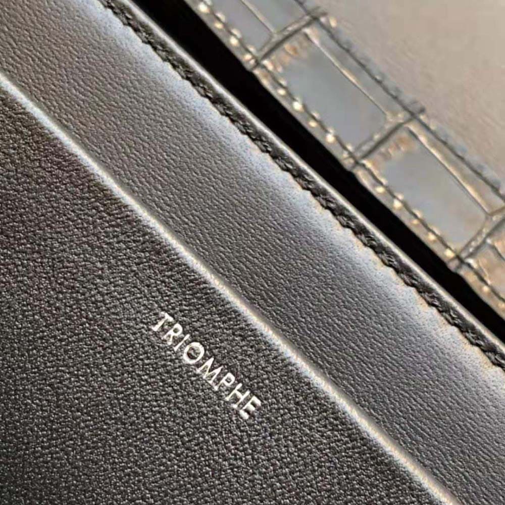 TÚI Celine Women Trapeze Triomphe Bag in Shiny Calfskin-Black