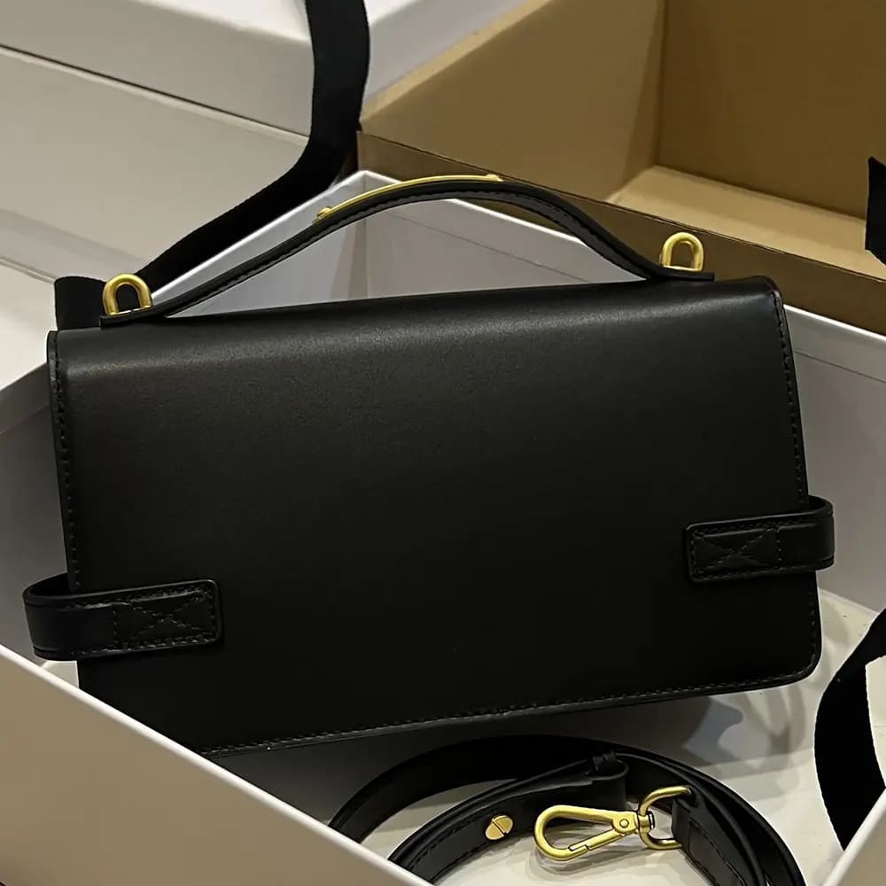 TÚI BALMAIN Women Smooth Leather B-Buzz 24 Bag-Black