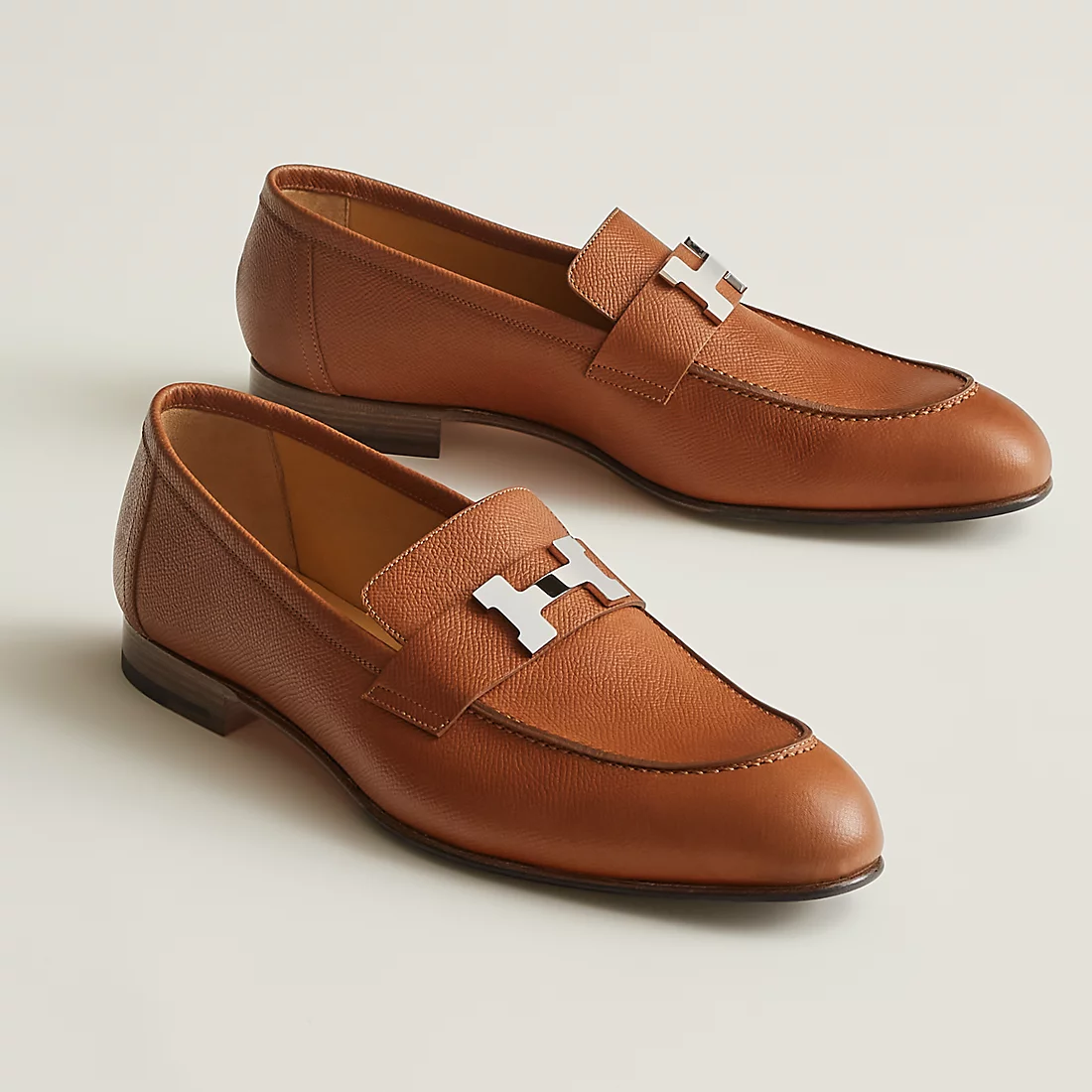 GIÀY HERMES PARIS LOAFER EPSOM LEATHER BROWN SS2022