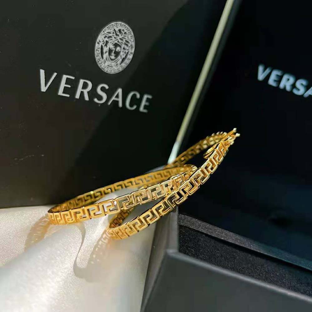 Bông tai Versace Women Large Greca Hoop Earrings-Gold