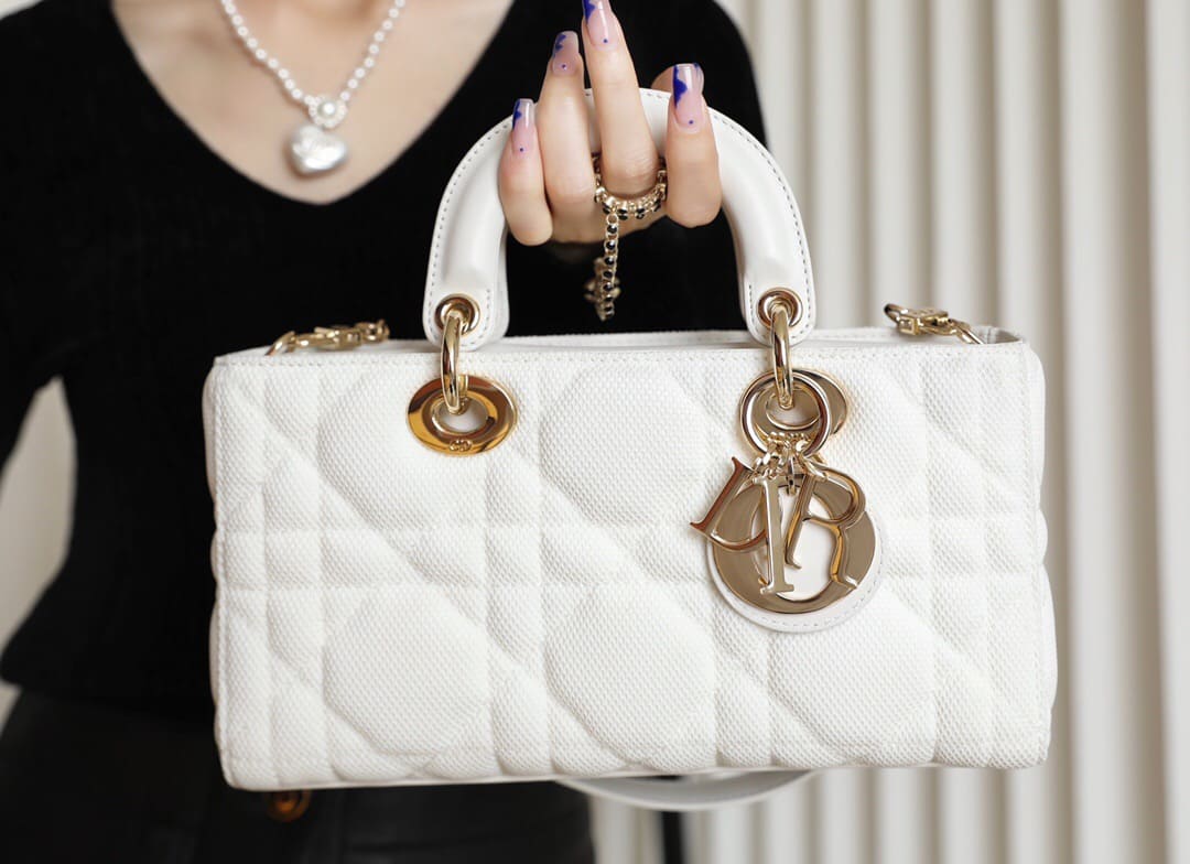 TÚI CHRISTIAN DIOR Lady D-Joy Bag Bright Mesh White