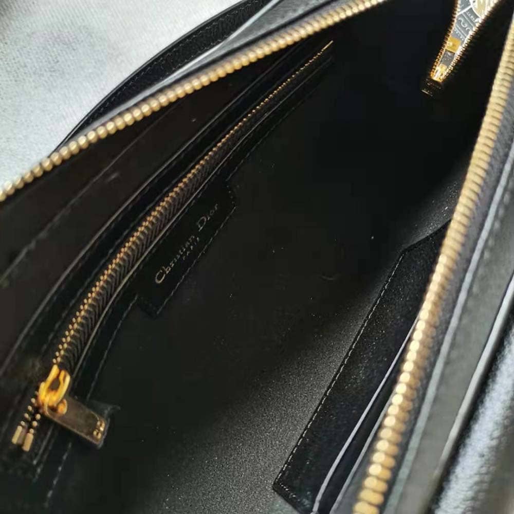TÚI Dior Women Saddle Double Pouch Goatskin-Black