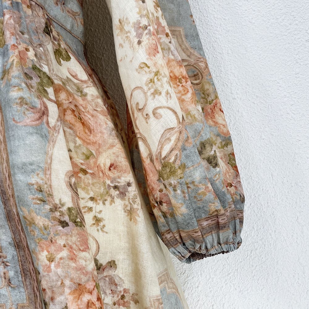 VÁY ZIMMERMANN Vintage Flower Long Sleeve Long Dress High Classy