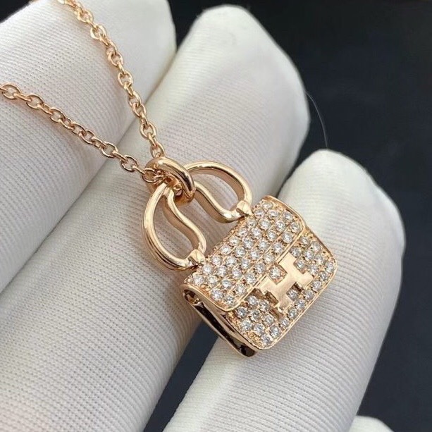 DÂY CHUYỀN HERMES PARIS CONSTANCE AMULETTE ROSE GOLD 18K