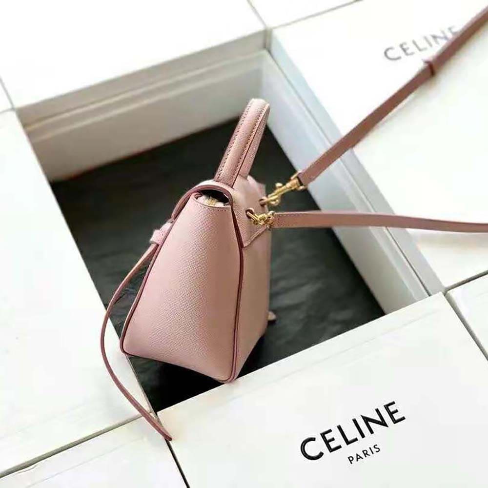 TÚI Celine Women Pico Belt Bag in Grained Calfskin Vintage-Pink