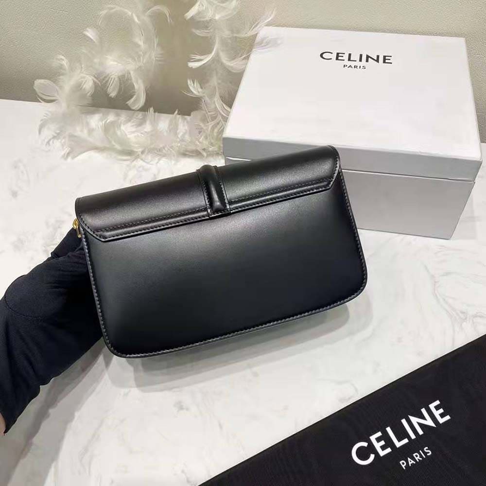 TÚI Celine Women Chain Bag 16 in Satinated Calfskin-Black