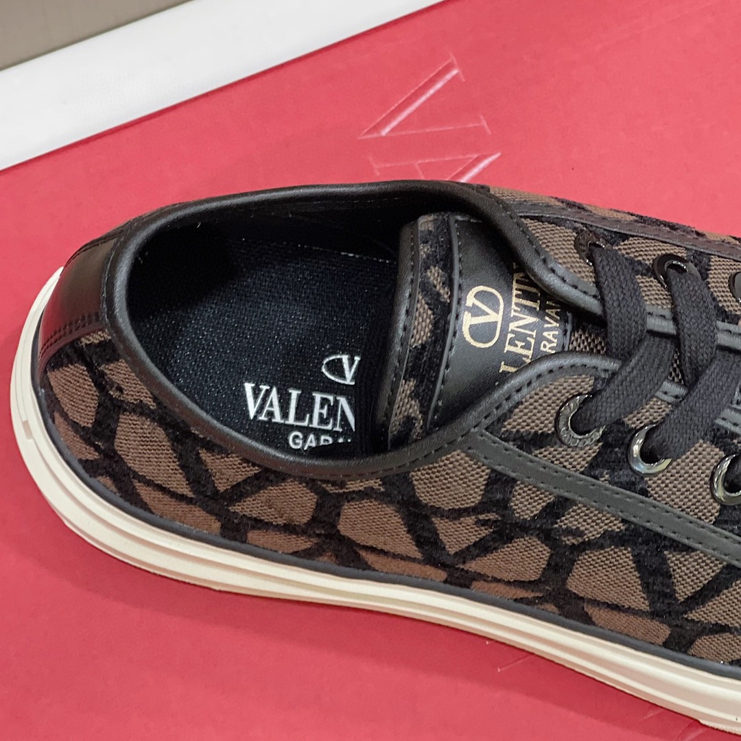 GIÀY VALENTINO CANVAS LEATHER SNEAKER SHOES AAA