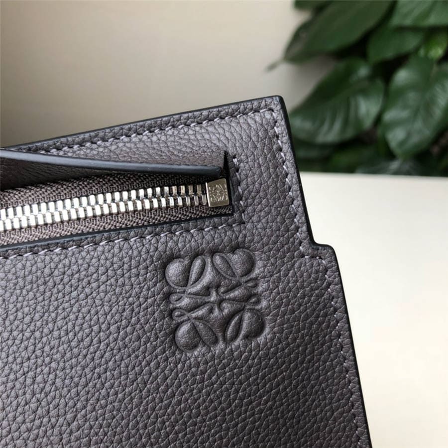 Túi LOEWE ladies clutch bag new pebbled leather T Pouch handbag Elephant and Blue