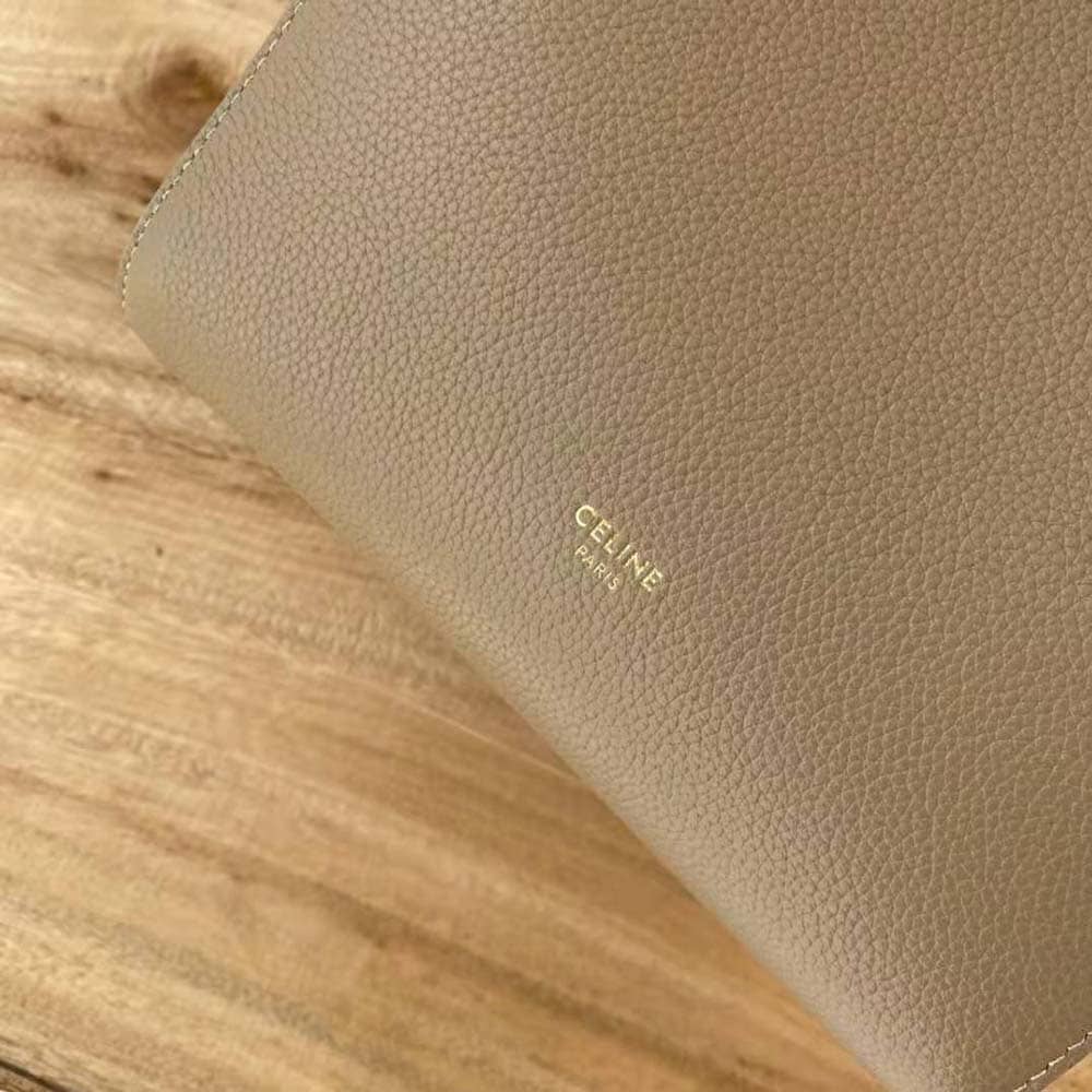 TÚI Celine Women Sangle Small Bucket Bag in Soft Grained Calfskin-Beige