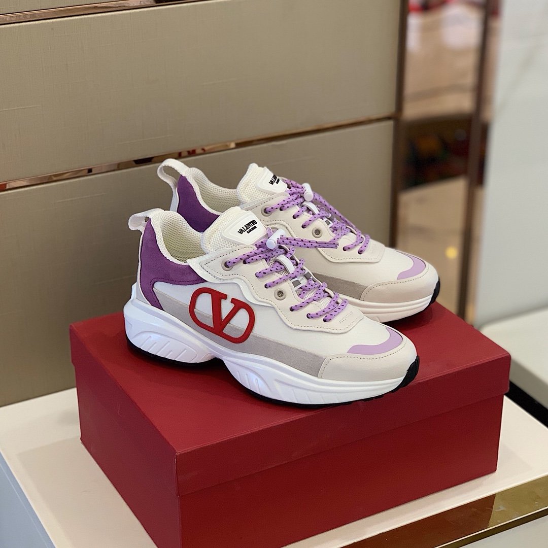 GIÀY VALENTINO V LOGO LEATHER SNEAKER SHOES AAA