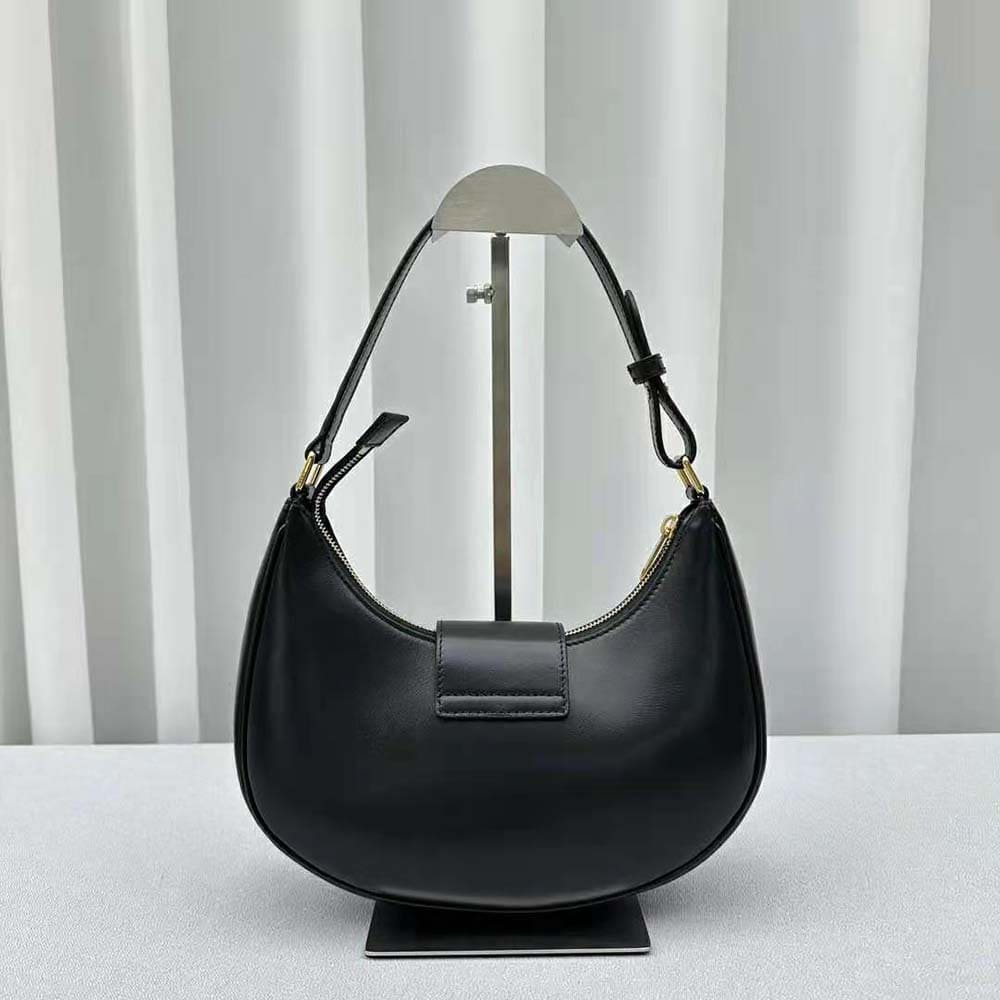 TÚI Celine Women Ava Triomphe Soft Bag in Smooth Calfskin-Black