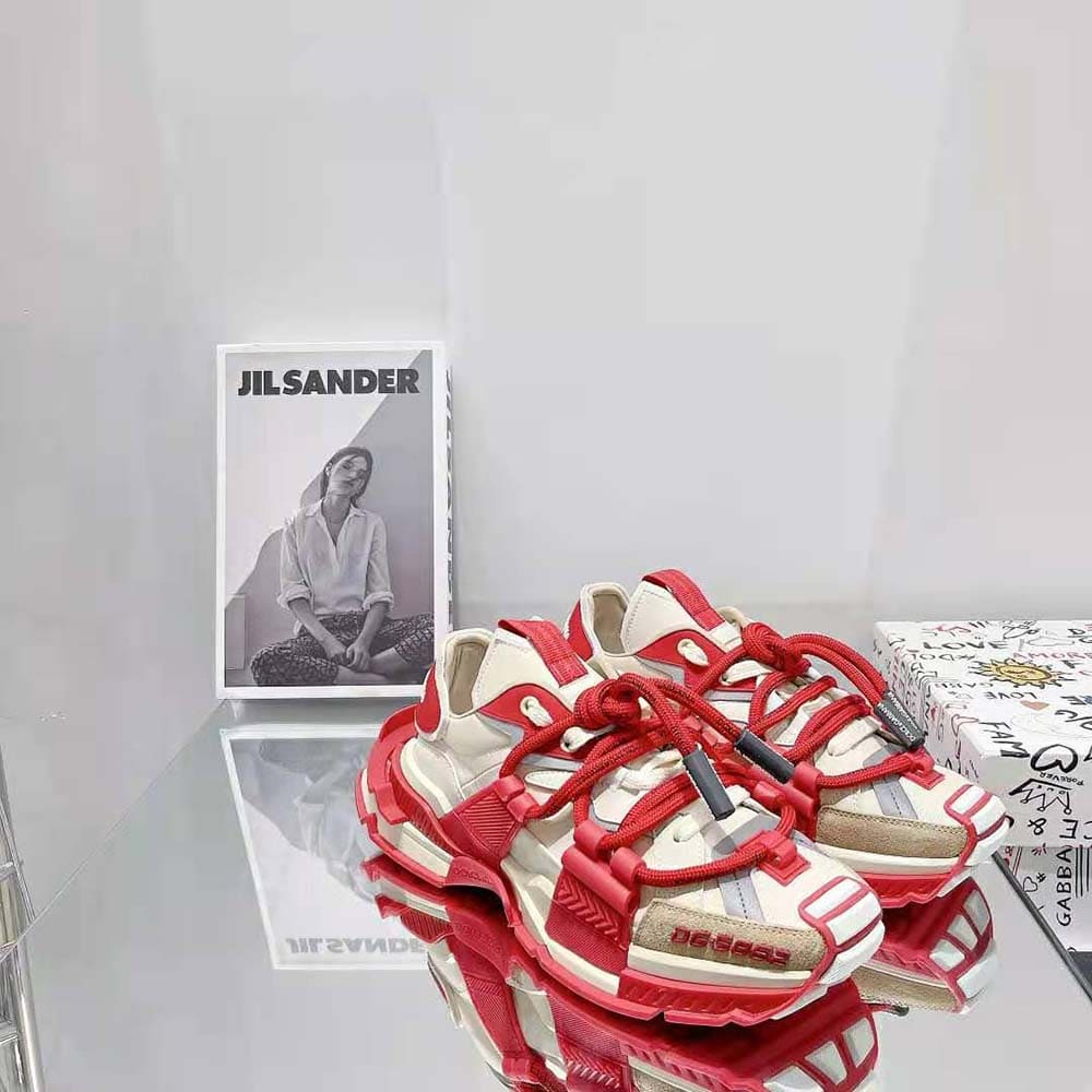 GIÀY DOLCE & GABBANA Men Mixed-Material Space Sneakers-Red