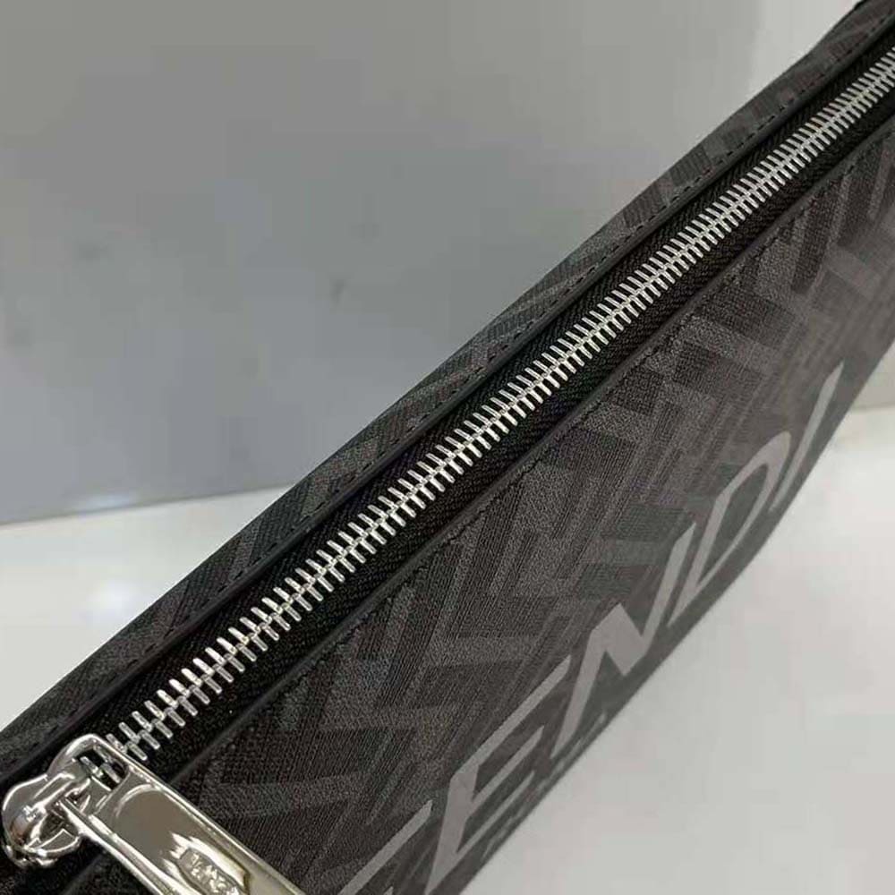 TÚI Fendi Men Clutch Pack Pouch in Black FF Fabric