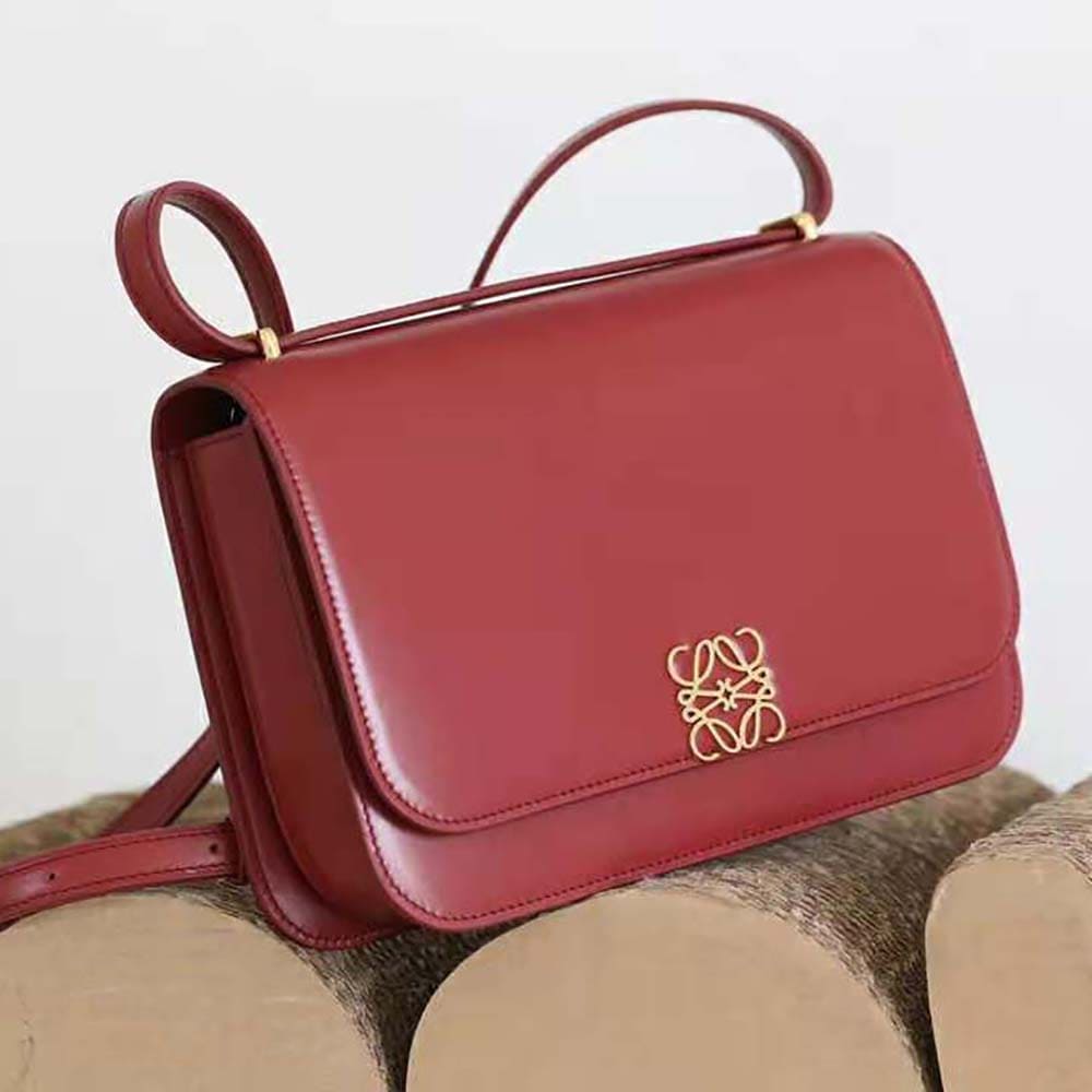 TÚI LOEWE Goya bằng da bê lụa màu nâu đỏ