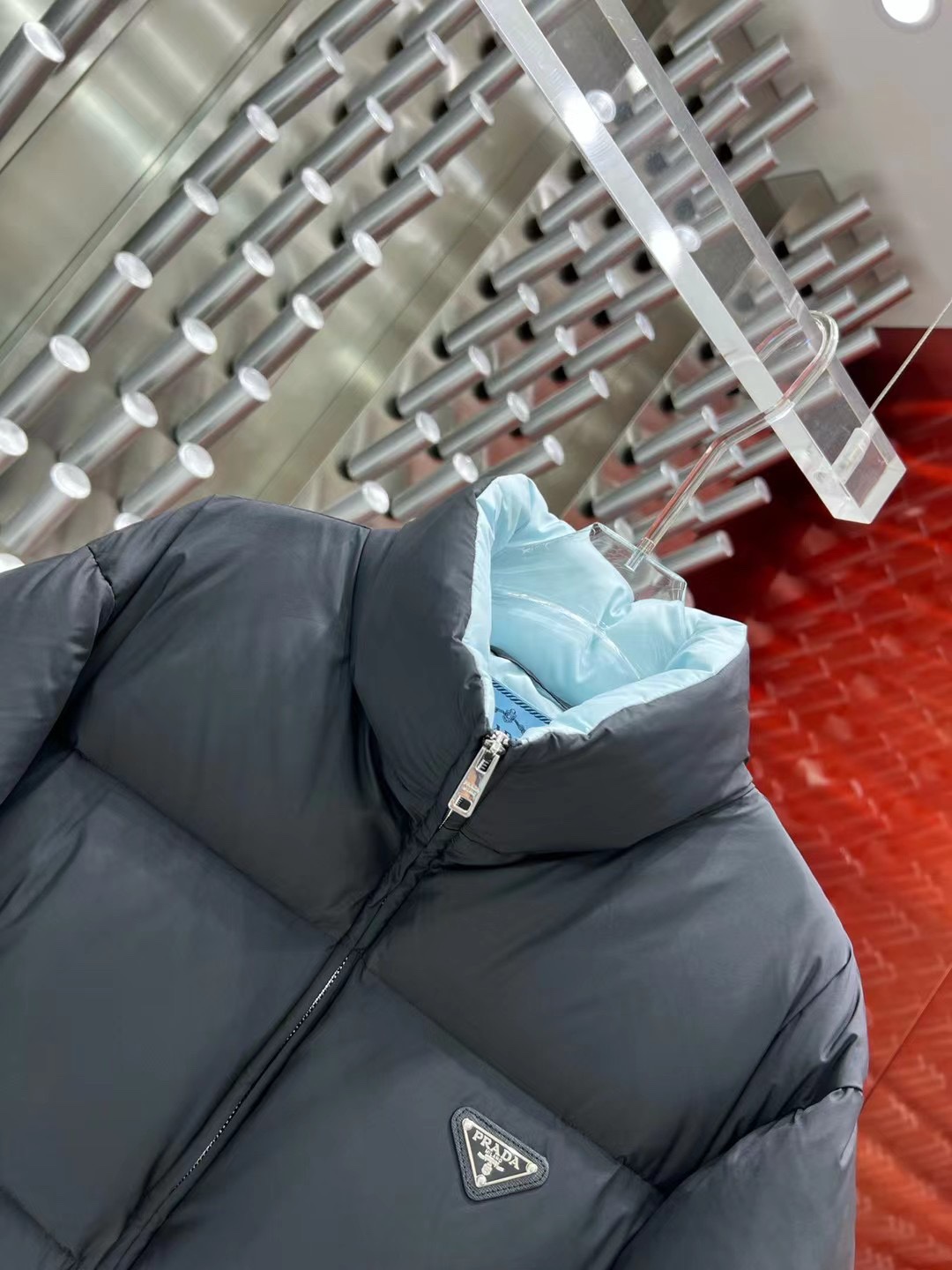 ÁO PRADA Triangle Down Jacket Coat