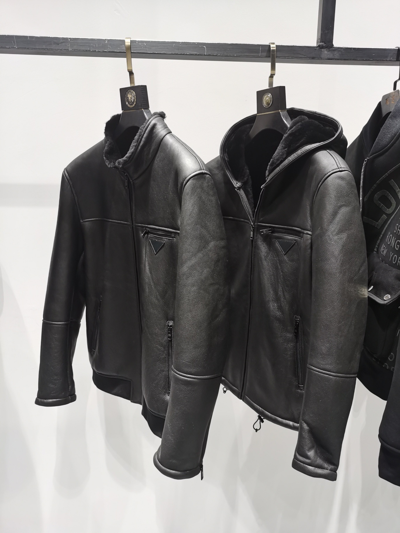 ÁO PRADA LEATHER JACKET LÓT LÔNG