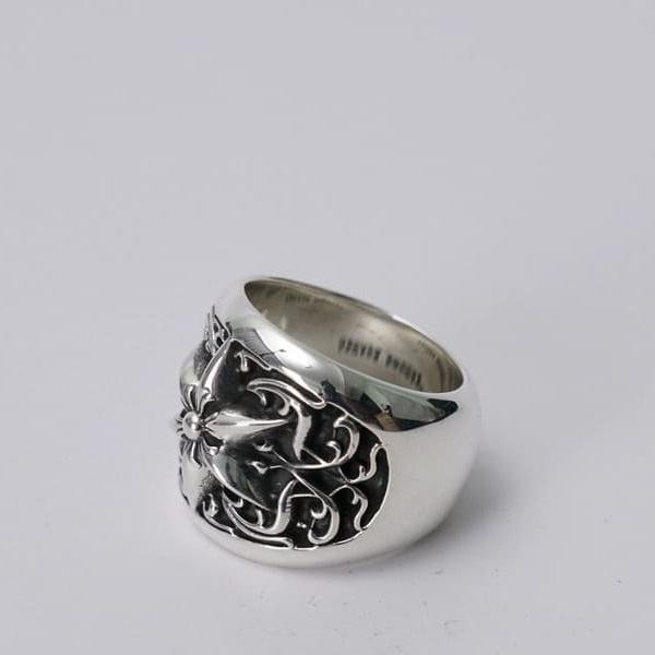 NHẪN CHROME HEARTS HOA VĂN HÌNH LỤC GIÁC Bạc S925