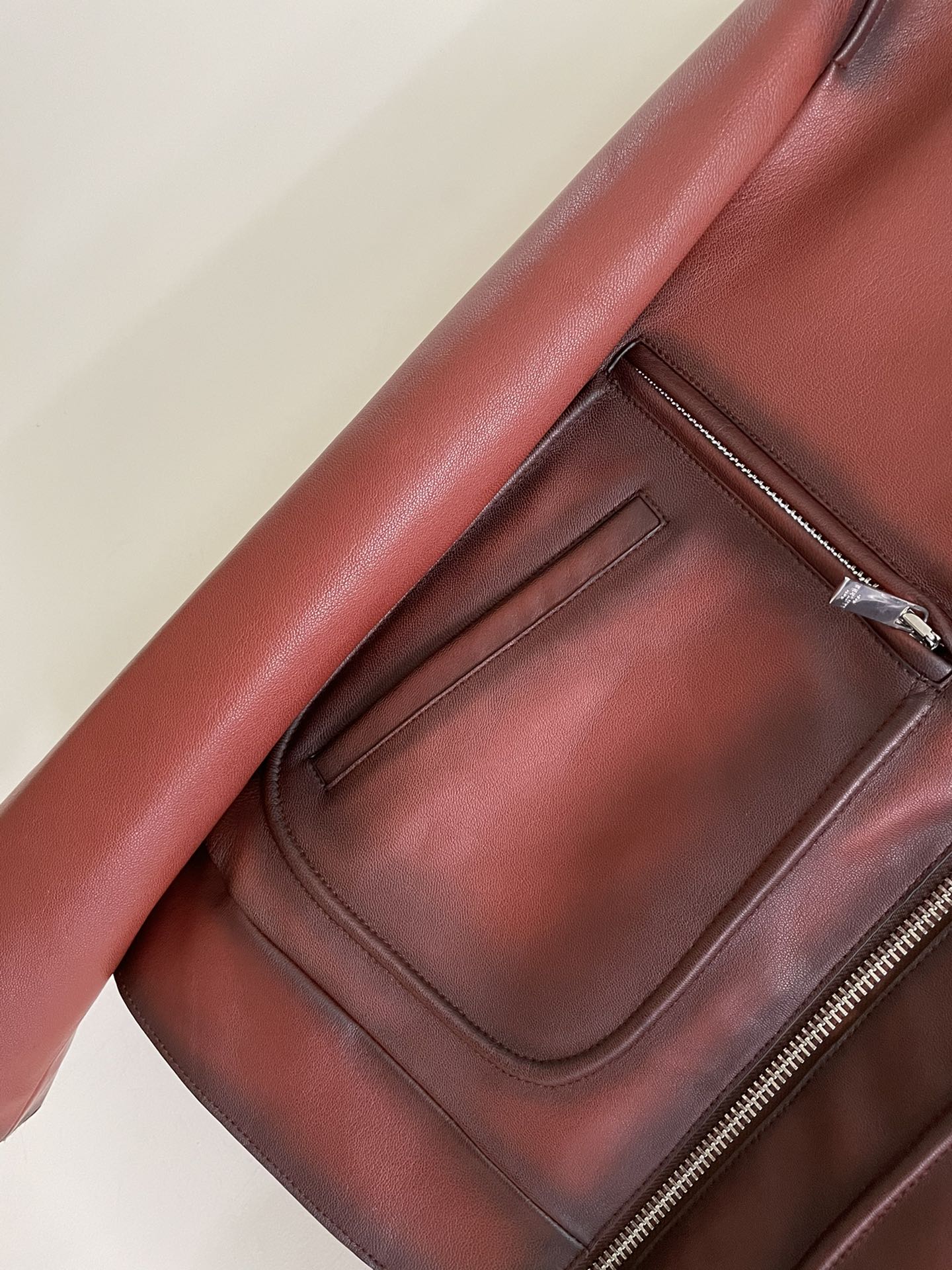 ÁO BERLUTI LEATHER JACKET COGNAC