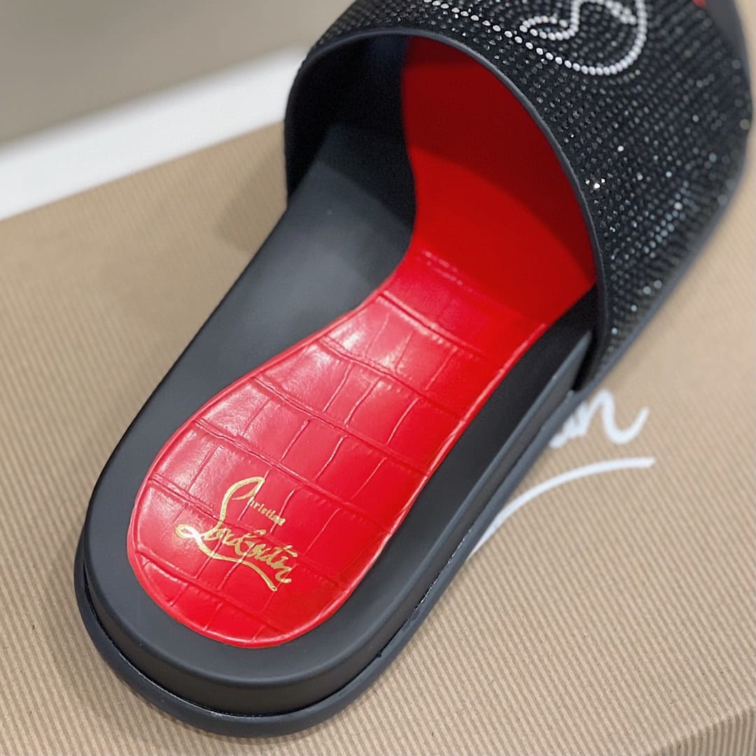 DÉP CHRISTIAN LOUBOUTIN GLITTER LOGO SANDAL AAA