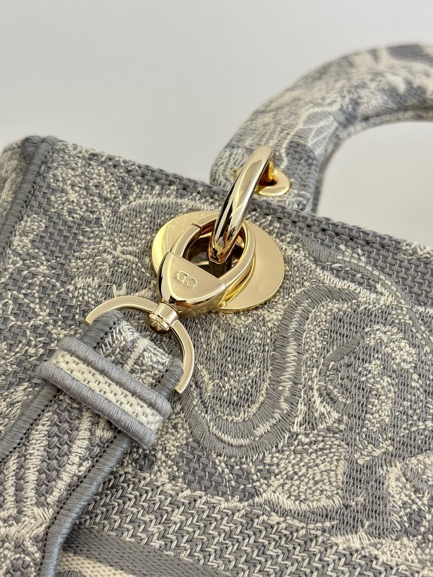 TÚI CHRISTIAN DIOR Lady D-lite Bag Gray Toile de Jouy Reverse Embroidery