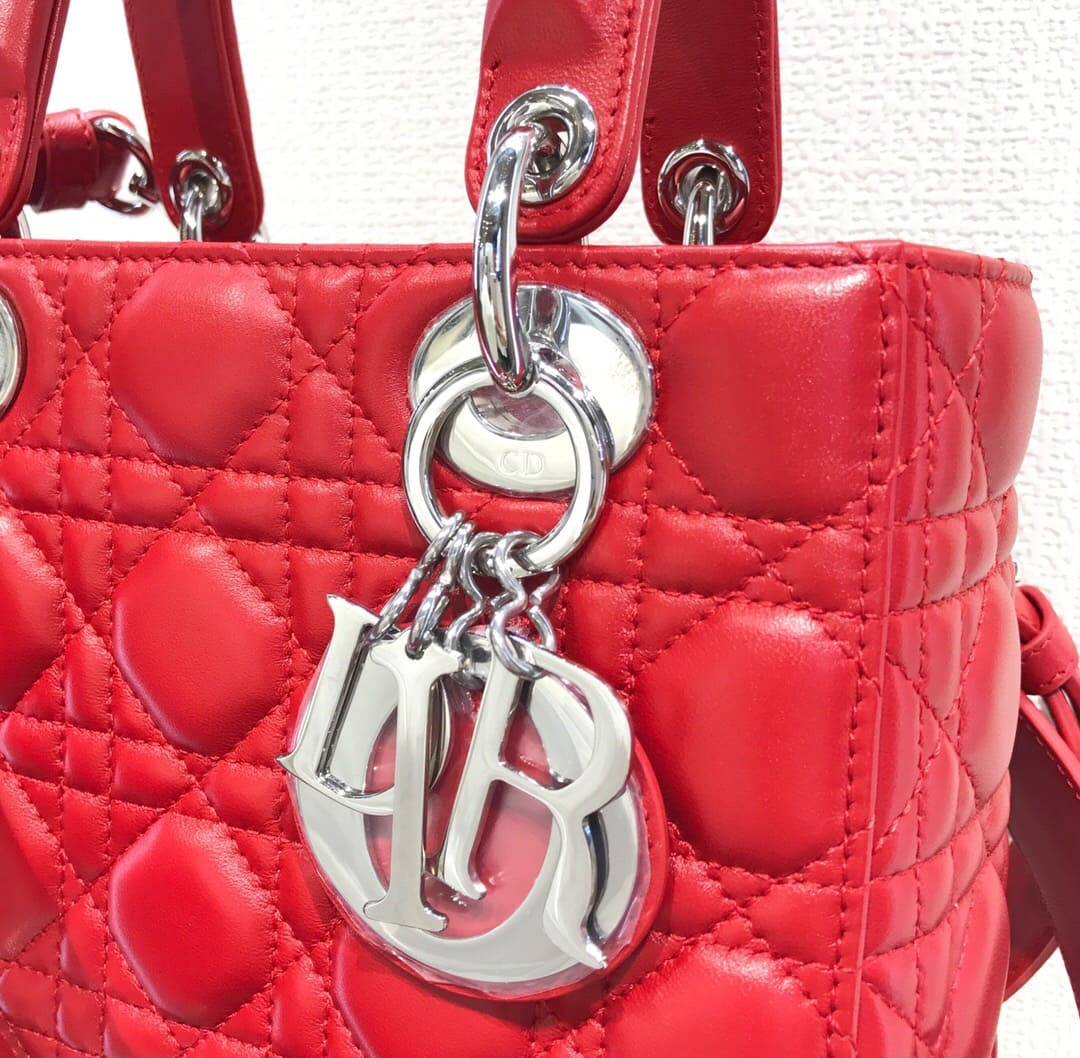 TÚI CHRISTIAN DIOR Lady Dior Bag Red Ferrari Cannage Lambskin Top Quality