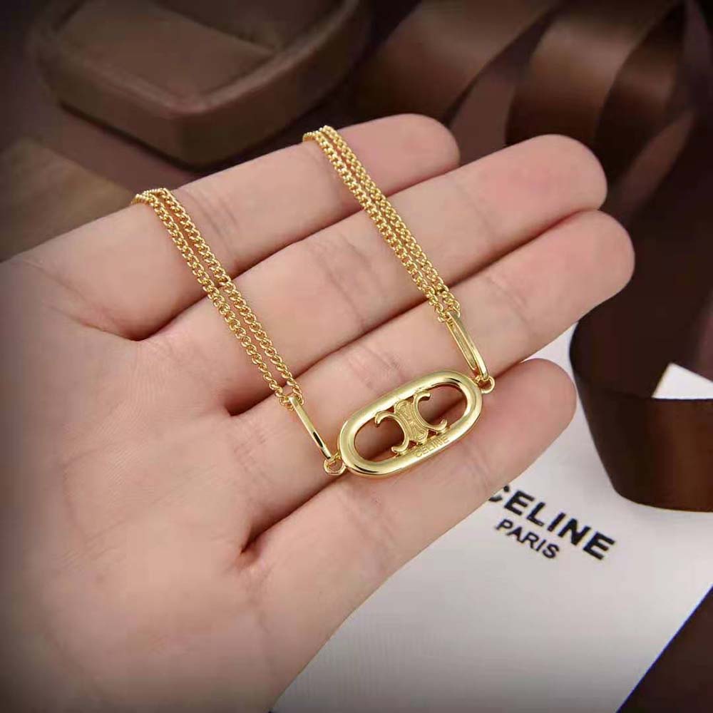 Vòng cổ Celine Maillon Triomphe Necklace in Gold Brass
