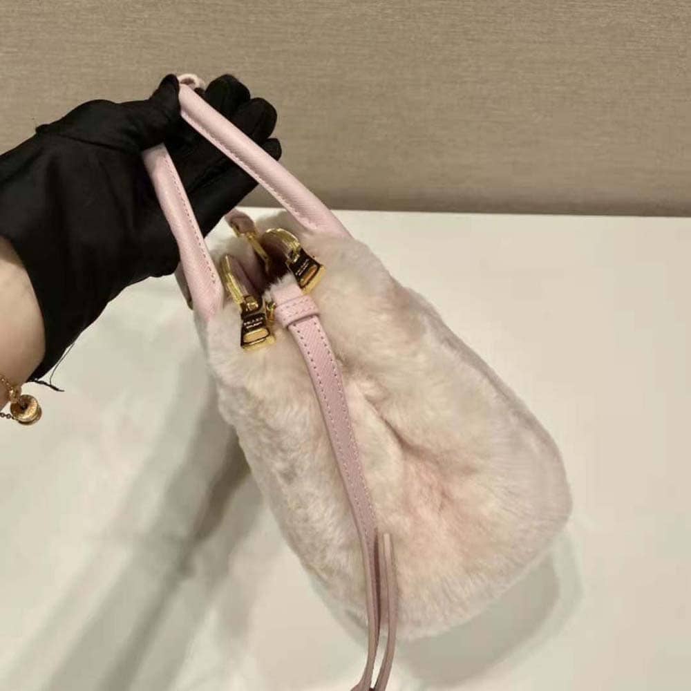 TÚI Prada Women Prada Galleria Shearling Mini-Bag-Pink
