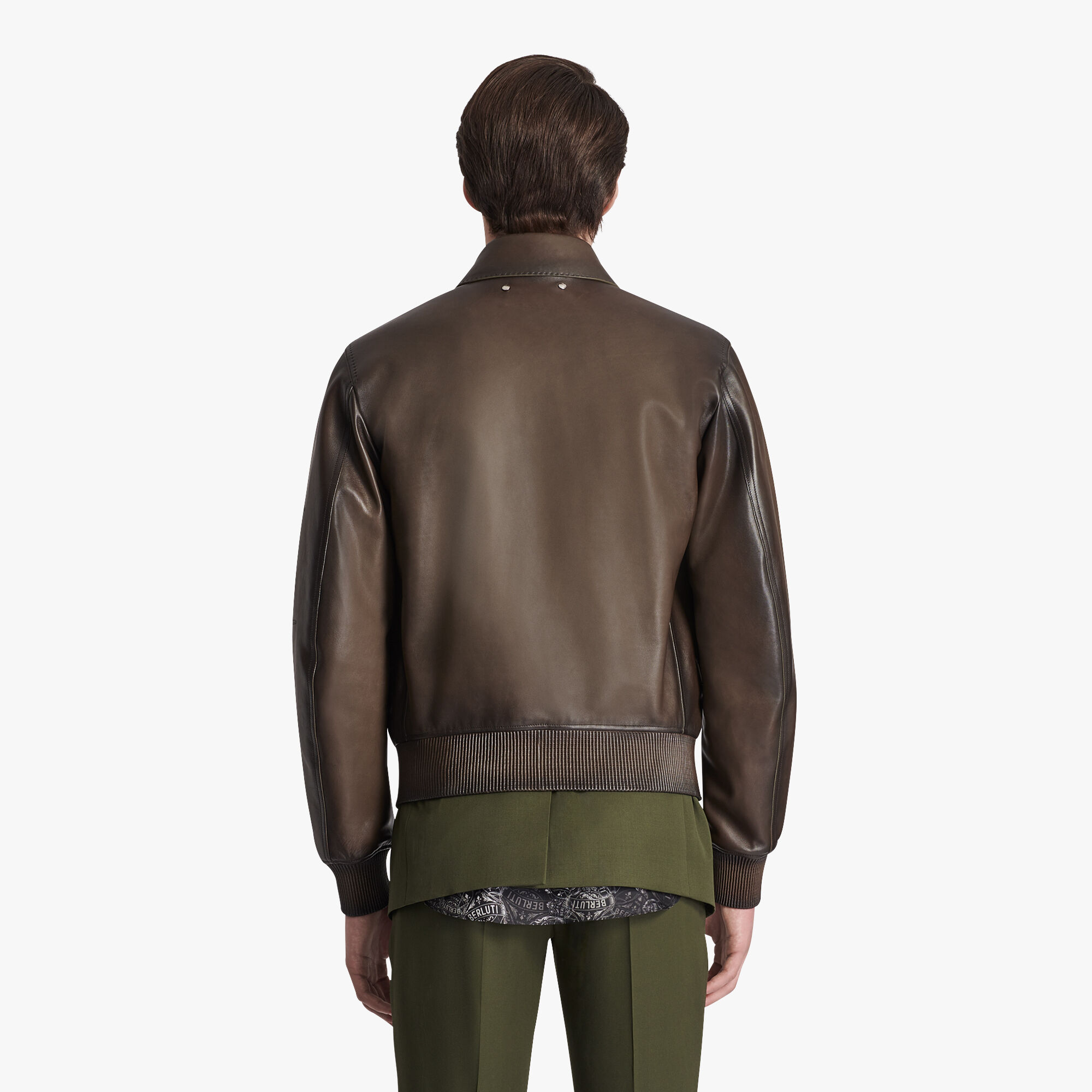 ÁO BERLUTI DARK CHOCOLATE leather jacket SS2021