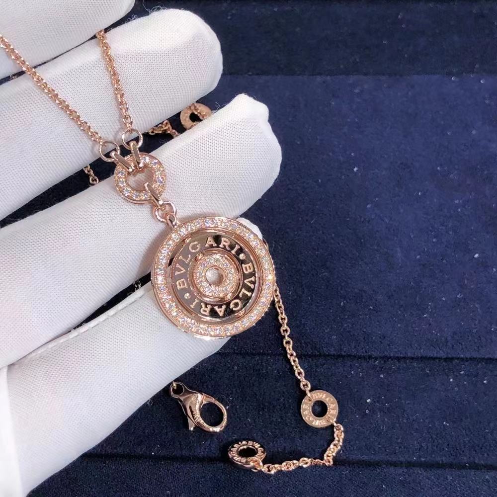 DÂY CHUYỀN VÀNG HỒNG BVLGARI Cerchi Astrale Diamond 18K Rose Gold Necklace