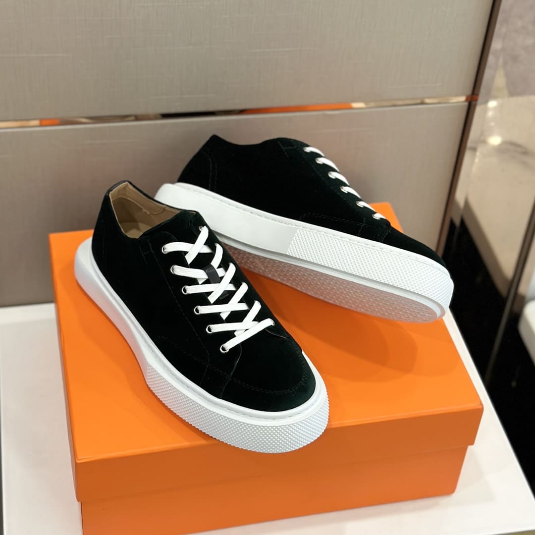 GIÀY HERMES SNEAKER LOW SPORTS SUEDE BLACK