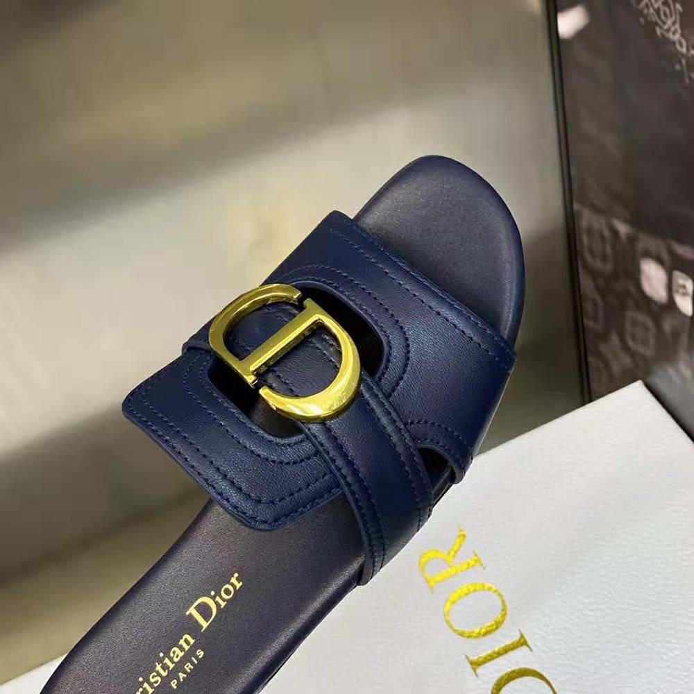 DÉP Dior Women 30 Montaigne Slide Black Calfskin