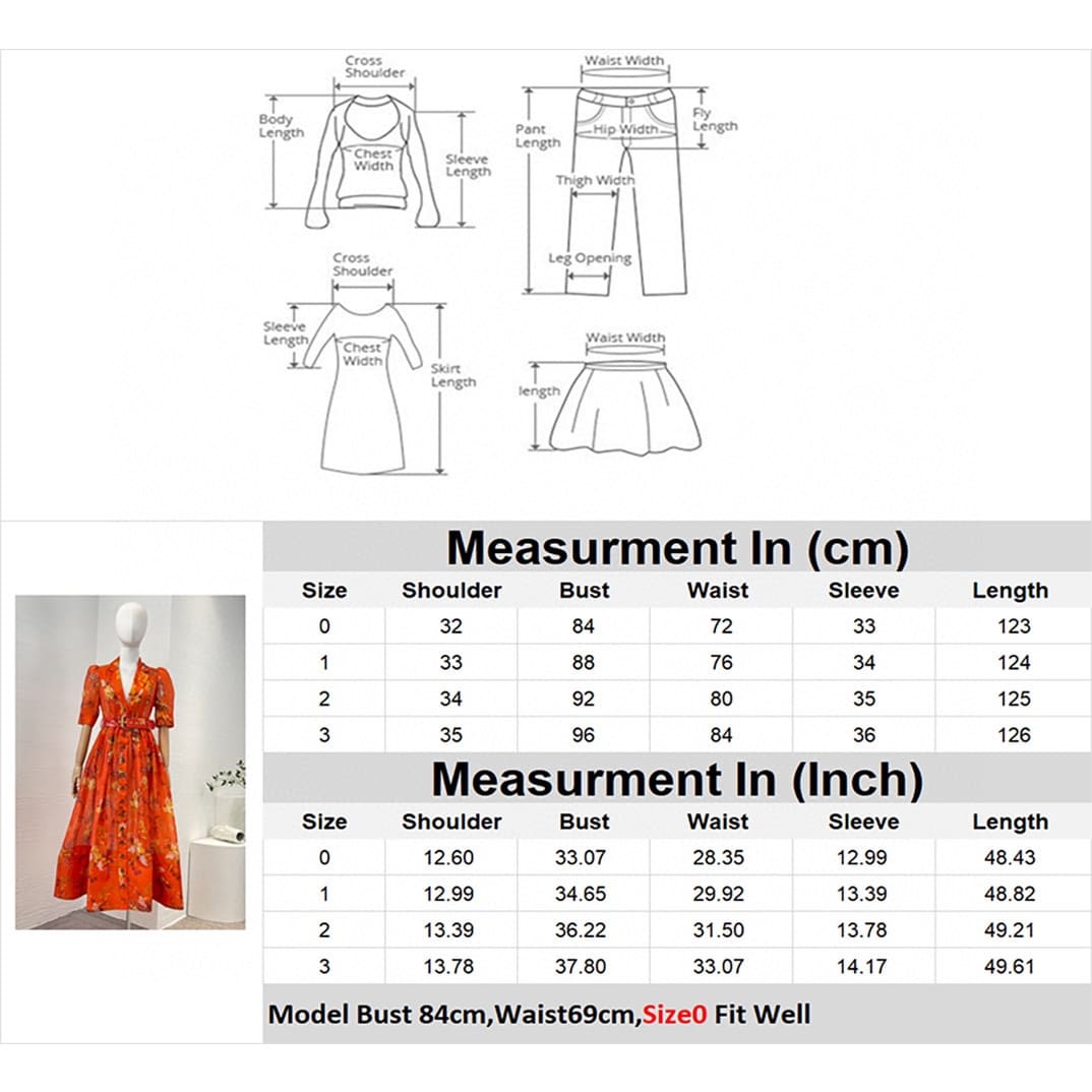 VÁY ZIMMERMANN Holiday Orange Short Sleeve Floral Print Midi Dress High Classy