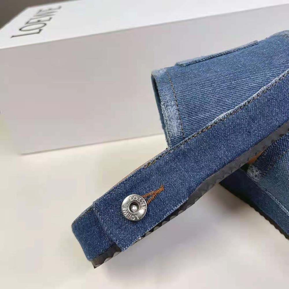 DÉP Loewe Women Deconstructed Slide in Denim-Navy