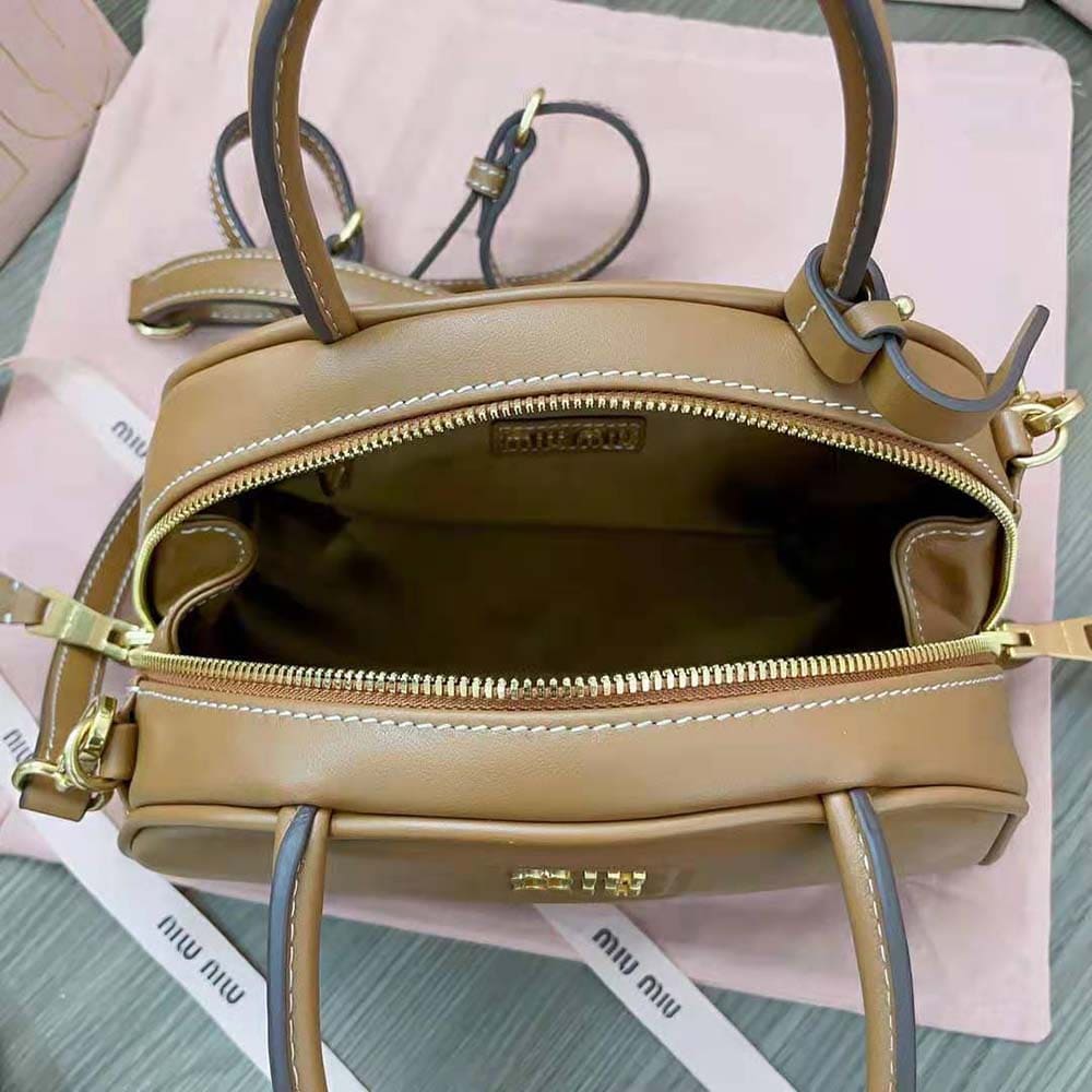 TÚI Miu Miu Women Medium Leather Top-handle Bag-Brown