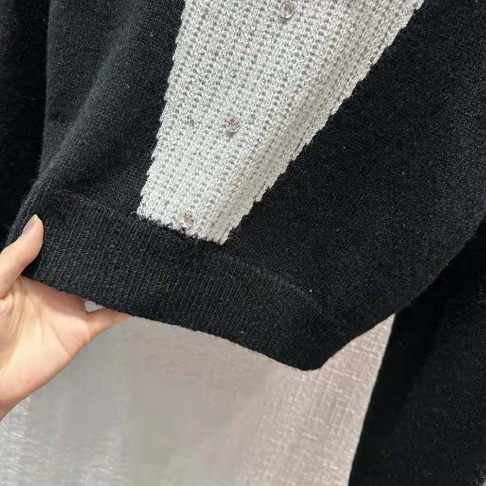 ÁO Celine Cardigan with Bow in Alpaca-Black