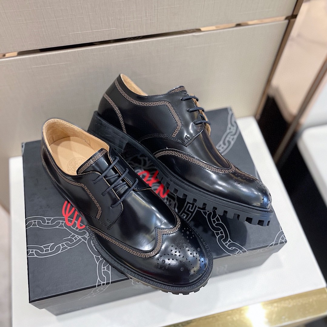 GIÀY VERSACE LEATHER BROGUES SHOES AAA