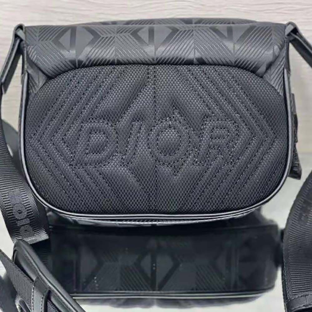 TÚI Dior Men Explorer Pouch with Strap Black CD Diamond Mirage Ski Capsule Nylon