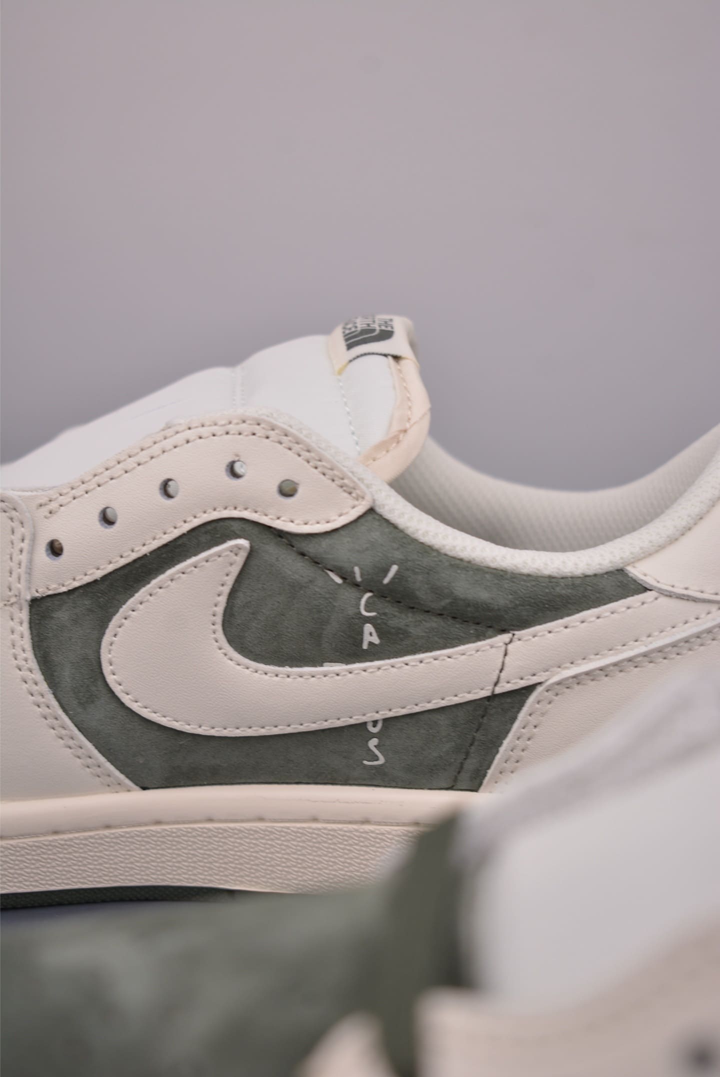 GIÀY THE NORTH FACE TRAVIS SCOTT X AIR JORDAN 1 LOW BEIGE WHITE GREEN TOP QUALITY SHOES AAA