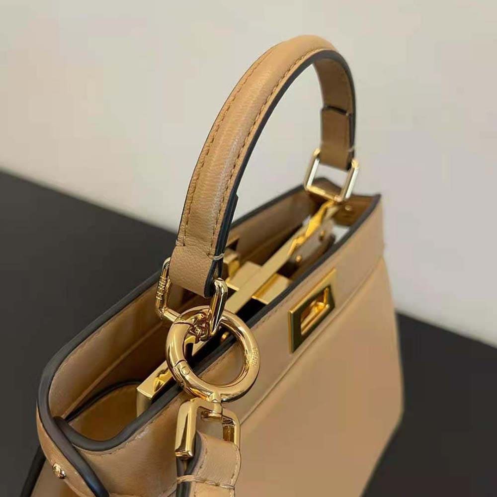 TÚI Fendi Women Peekaboo ISeeU Petite Beige Padded Nappa Leather Bag