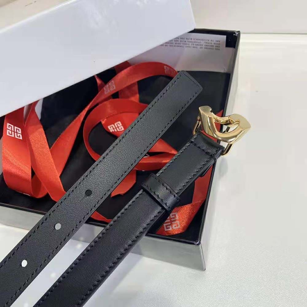 DÂY LƯNG Givenchy Women G Chain Buckle Thin Reversible Belt in Smooth Leather-Gold