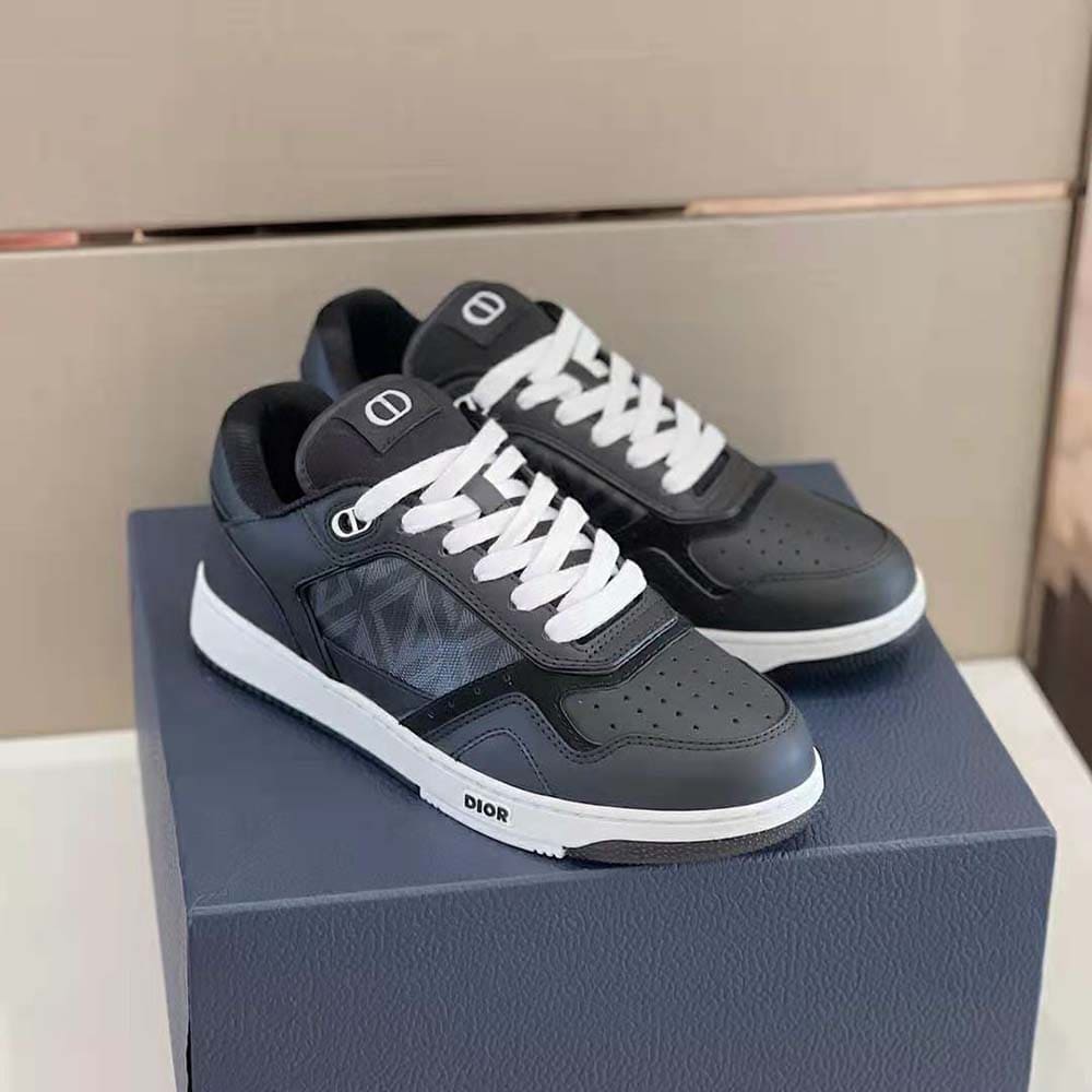 GIÀY DIOR B27 Low-Top Sneaker Black Smooth Calfskin and CD Diamond Canvas